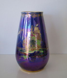 Crown Devon Lustrine Galleon Vase