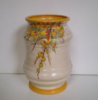 Crown Ducal Hand Coloured Vase