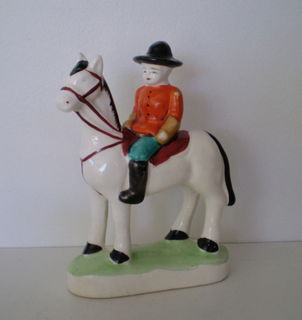 19C Staffordshire Boy on Horse Figure