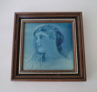 Art Nouveau Woman Portrait Antique Tile