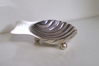 Mexico Silver Shell Shaped Open Salt