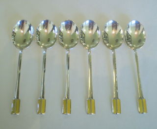 Set of Six Sterling Silver Teaspoons, Birmingham 1937