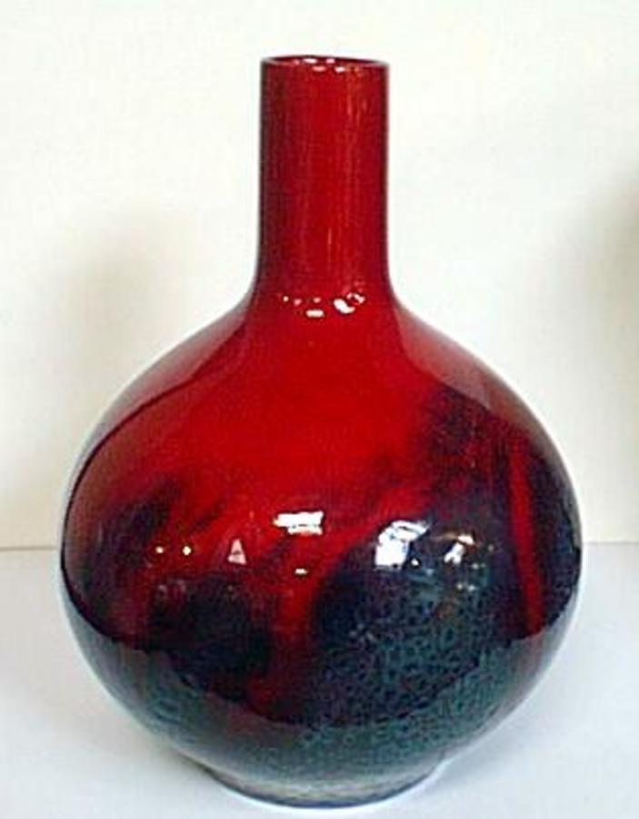 Royal Doulton Flambe Veined Vase