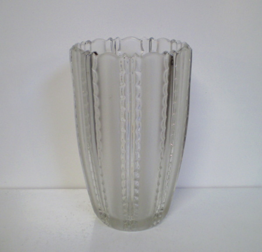 Tall Vase with Satin and Clear Panels