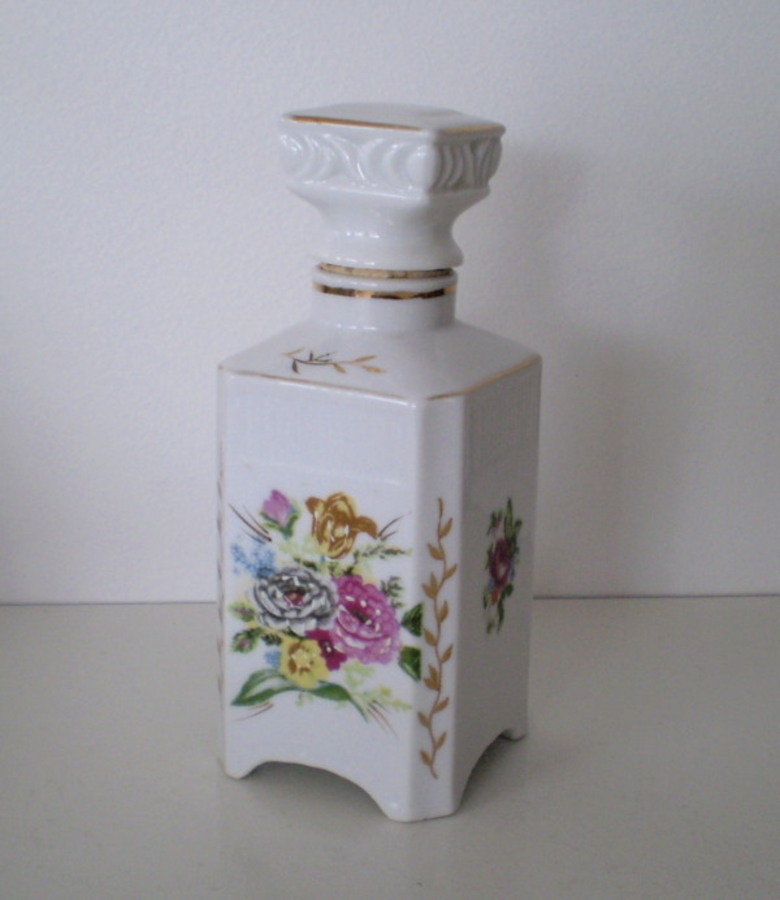 Victorian Ceramic Floral Perfume Bottle