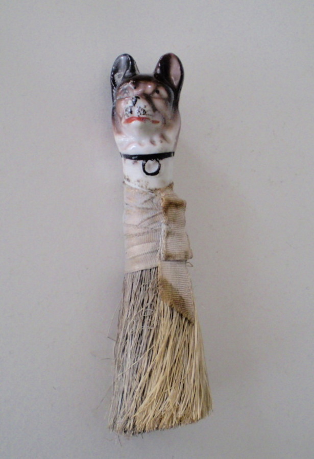 Victorian Shaving Brush Figural Dog Handle