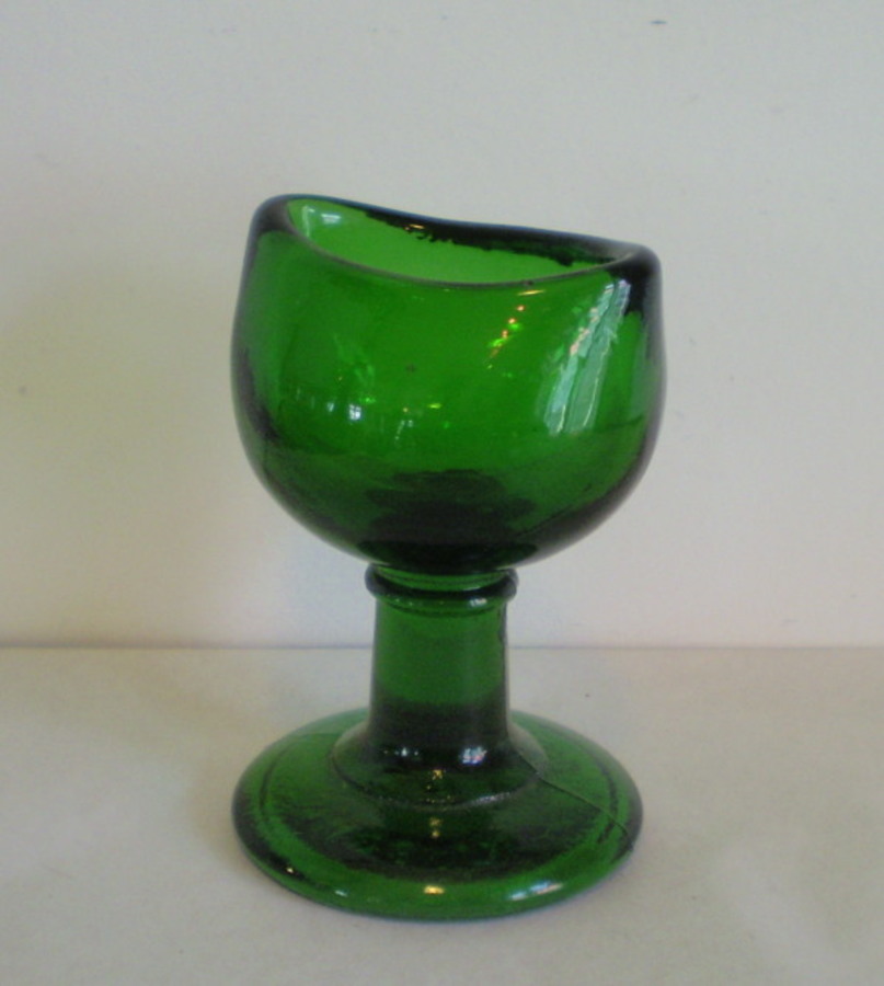 Green Glass Eye Wash Cup
