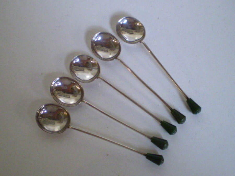 Five Sterling Silver Demitasse Spoons