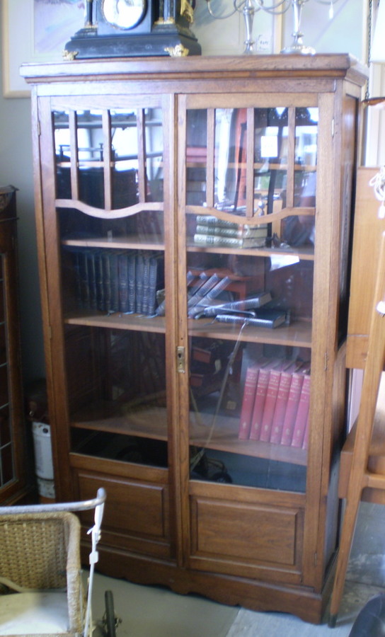 Oak Bookcase Display Cabinet